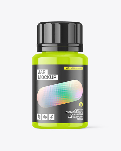 Glossy Pills Jar Mockup