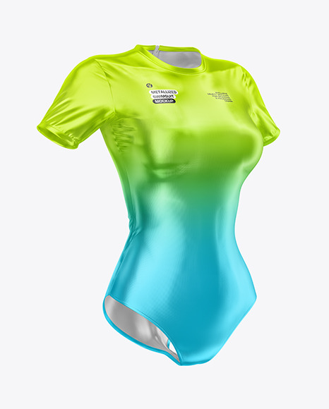 Semi Metallic Swimsuit Mockup - Halfside View