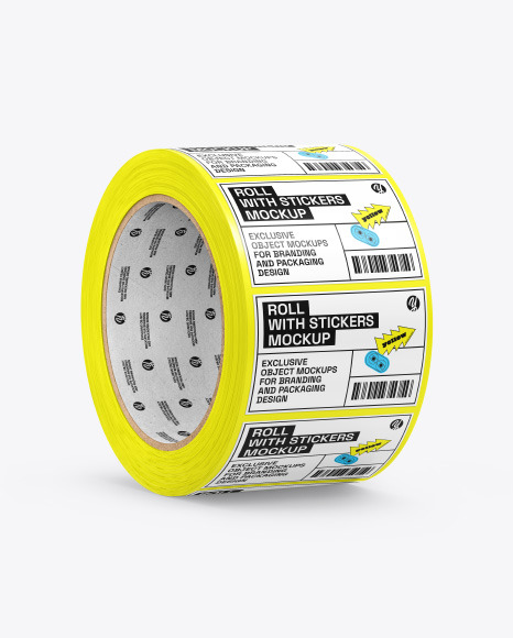 Roll with Stickers Mockup