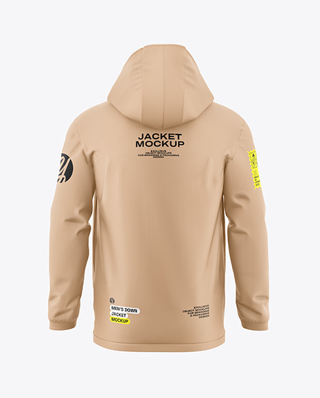 Men's Down Jacket Mockup - Back View