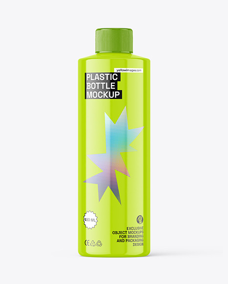 Glossy Plastic Bottle Mockup
