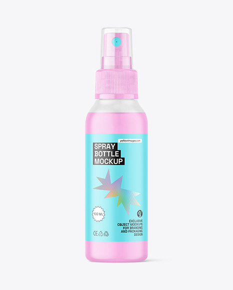 Frosted Plastic Spray Bottle Mockup