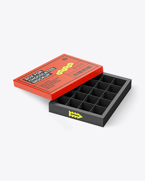 Kraft Box of Chocolate Sweets Mockup