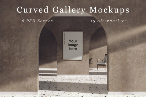 Curved Gallery Scene Mockups