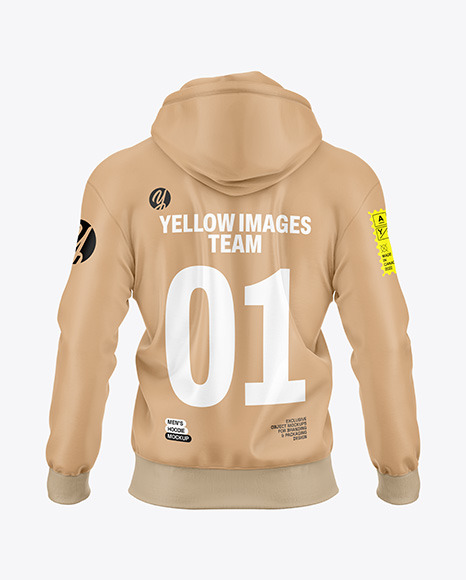 Men's Full-Zip Hoodie Mockup - Back View