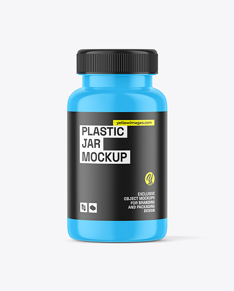 Glossy Plastic Jar Mockup