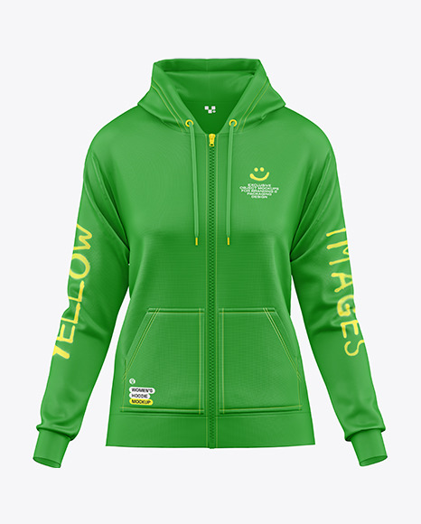 Women’s Full-Zip Hoodie Mockup – Front View