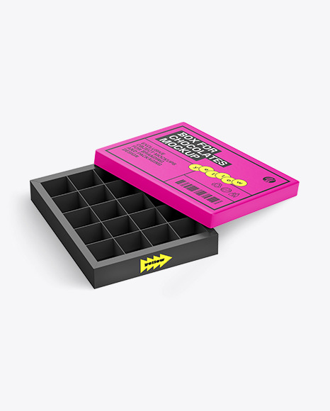 Box of Chocolate Sweets Mockup