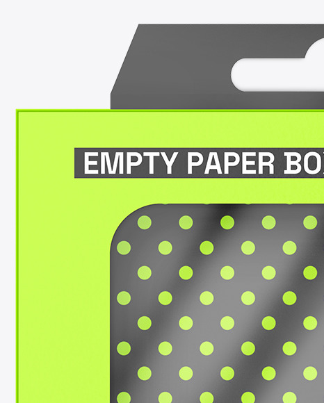 Empty Paper Box w/ Hang Tab Mockup