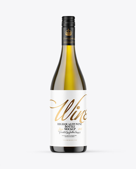 Antique Green Glass White Wine Bottle Mockup