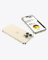 Two iPhone 14 Pro Max Gold Mockup