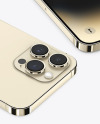 Two iPhone 14 Pro Max Gold Mockup
