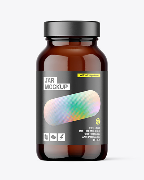 Amber Glass Jar Mockup