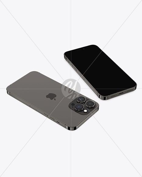 Two iPhone 14 Pro Max Space Black Mockup