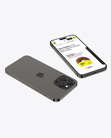 Two iPhone 14 Pro Max Space Black Mockup