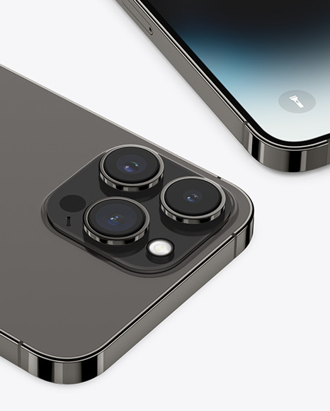 Two iPhone 14 Pro Max Space Black Mockup