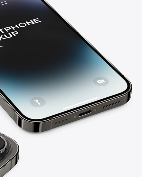 Two iPhone 14 Pro Max Space Black Mockup