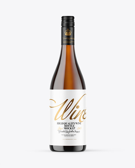 Amber Glass White Wine Bottle Mockup