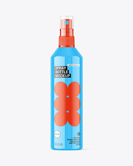 Glossy Spray Bottle Mockup