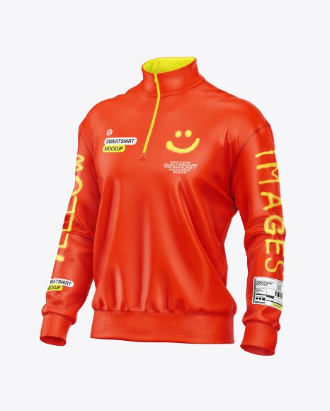 Men&#039;s Quarter Zip Sweatshirt Mockup