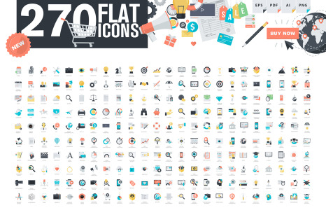 Modern Flat Design Style Icons