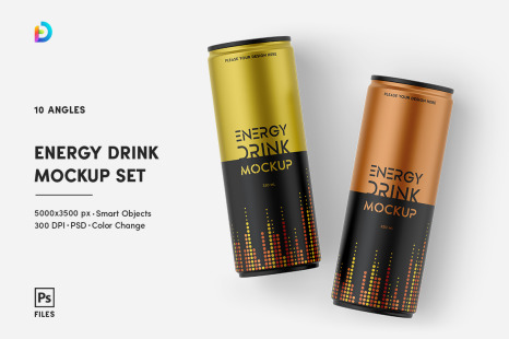 Energy Drink Mockup Set