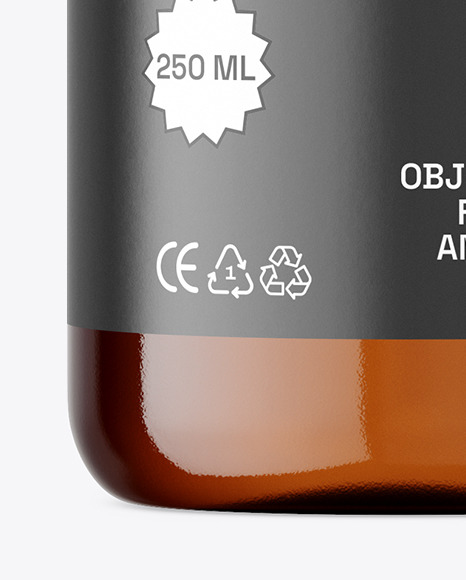 Amber Plastic Bottle Mockup