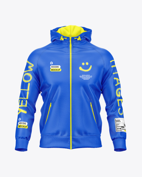 Full-Zip Hoodie Raglan Mockup