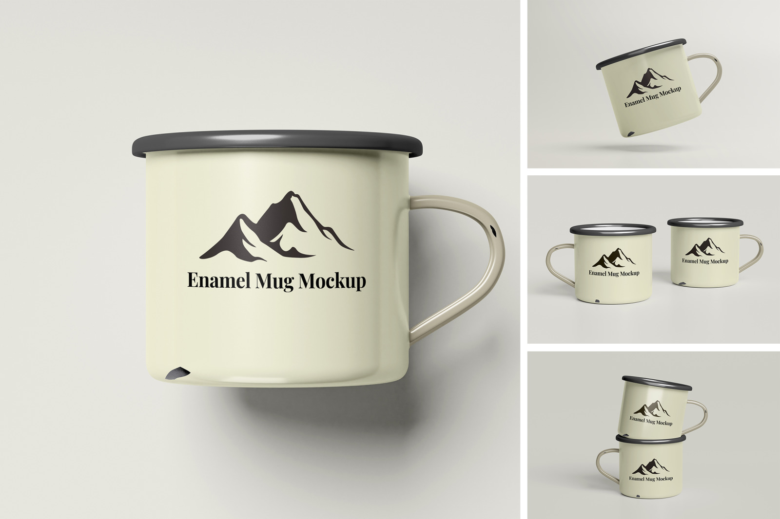 Enamel Mug Mockup On Yellow Images Creative Store