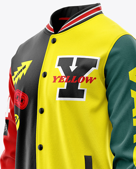 Varsity Bomber Jacket Mockup