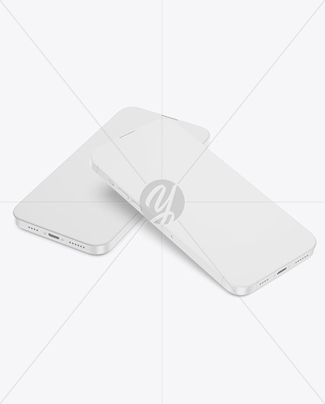 Two Clay iPhone 14 Pro Max Mockup