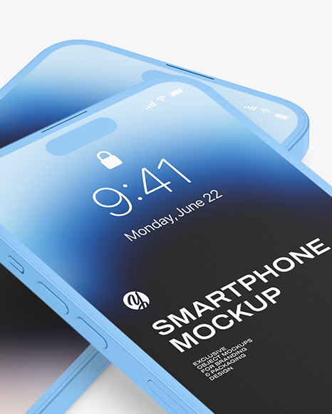 Two Clay iPhone 14 Pro Max Mockup