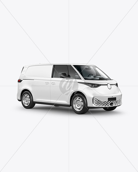 Electric Panel Van Mockup - Half Side View