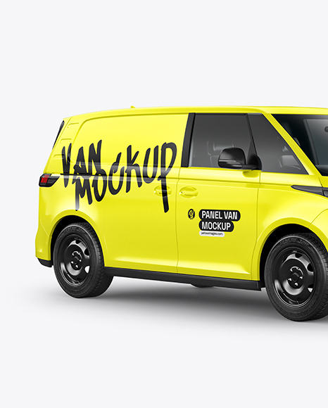 Electric Panel Van Mockup - Half Side View