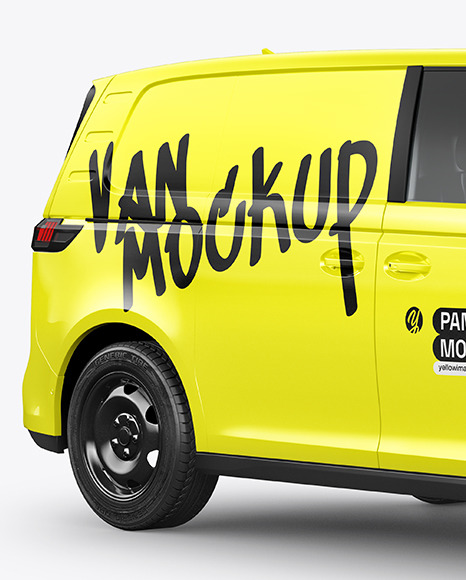 Electric Panel Van Mockup - Half Side View