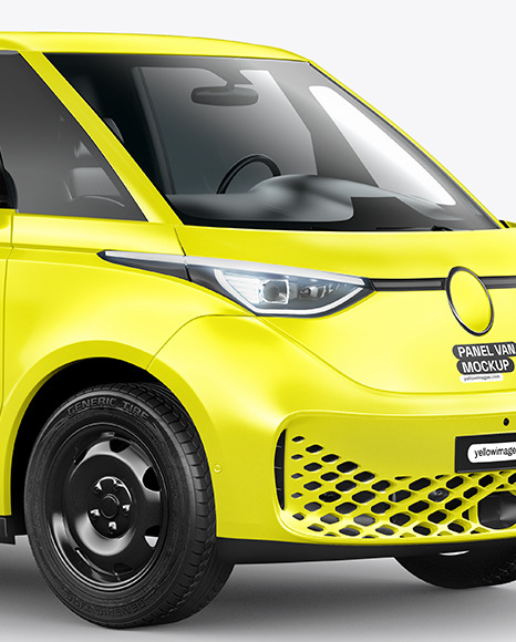 Electric Panel Van Mockup - Half Side View
