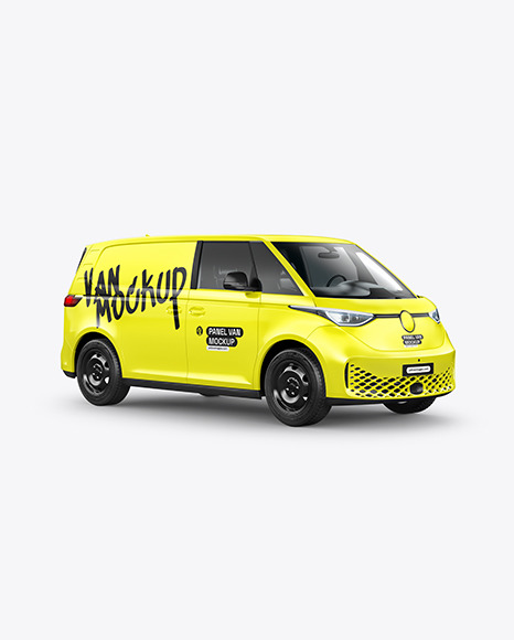 Electric Panel Van Mockup - Half Side View