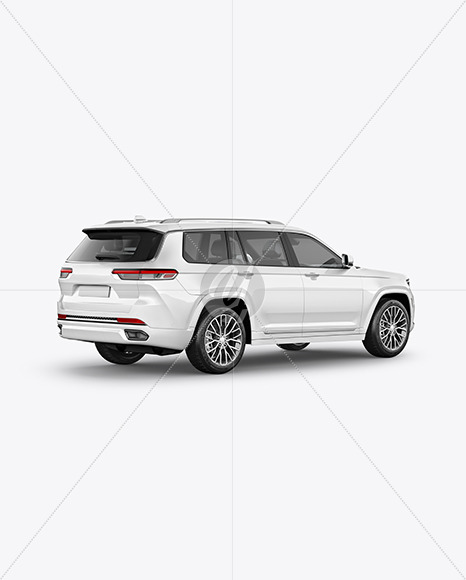 Luxury SUV Mockup - Back Half Side View