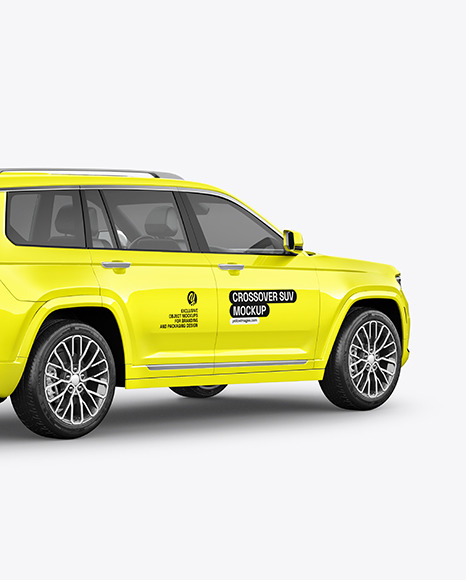 Luxury SUV Mockup - Back Half Side View