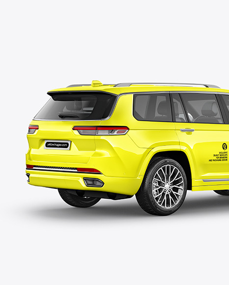 Luxury SUV Mockup - Back Half Side View