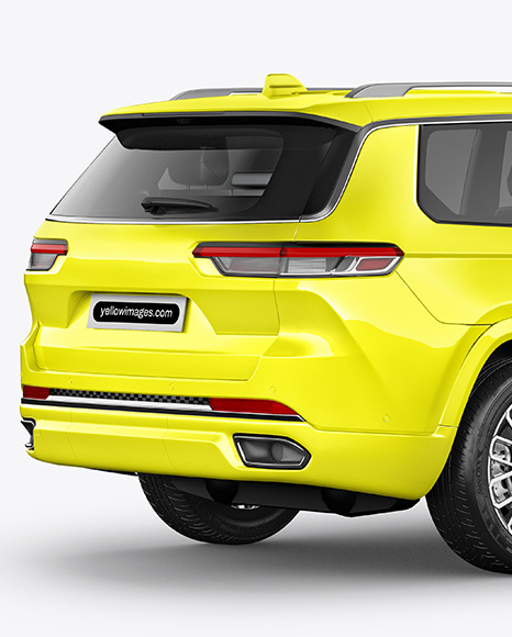 Luxury SUV Mockup - Back Half Side View