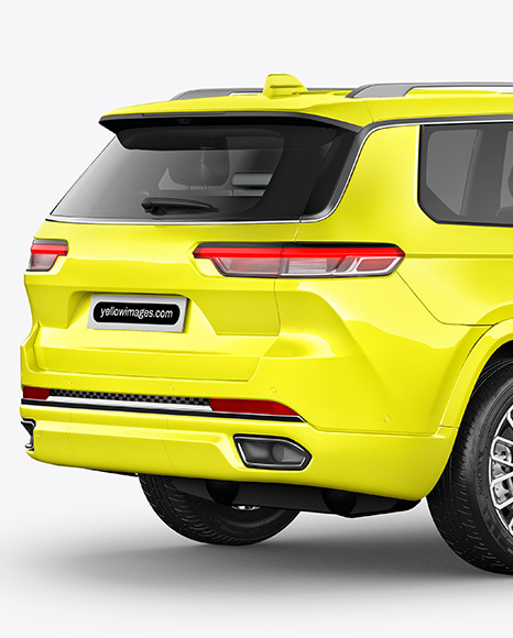 Luxury SUV Mockup - Back Half Side View