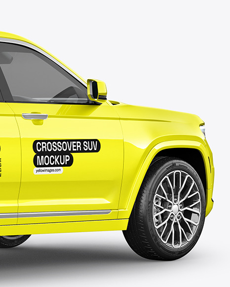 Luxury SUV Mockup - Back Half Side View