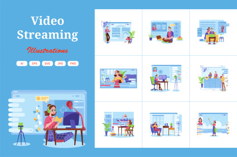 M705_Video Streaming Illustration Pack