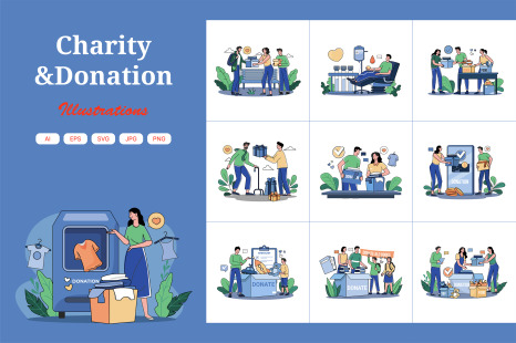 M657_Charity and Donation Illustration Pack