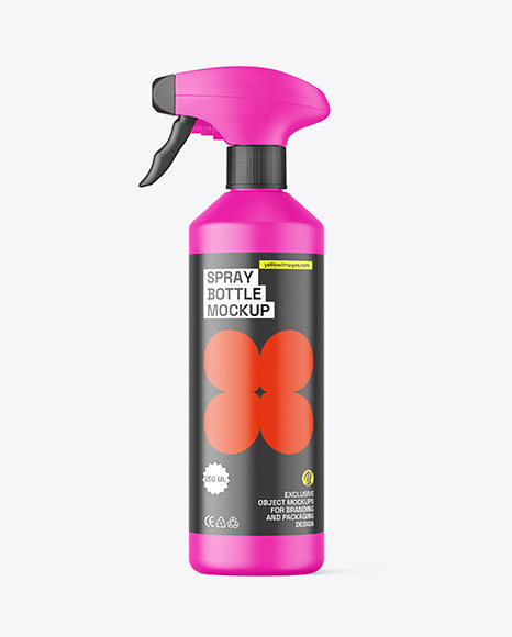 Matte Plastic Spray Bottle Mockup