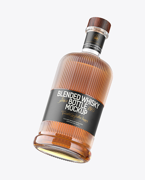 Clear Glass Whisky Bottle Mockup