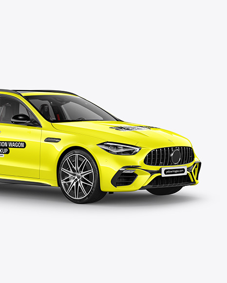 Station Wagon Mockup - Half Side View
