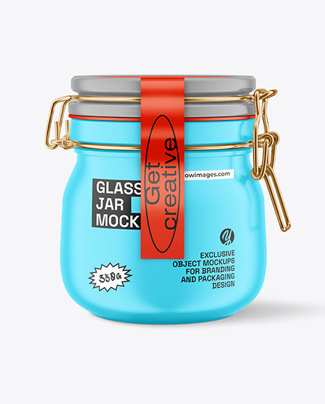 Matte Jar With Clamp Lid Mockup