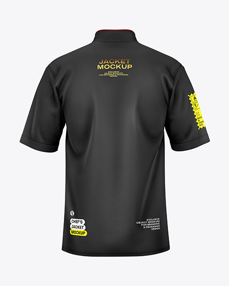 Men&#039;s Short Sleeve Chef&#039;s Jacket Mockup - Back View